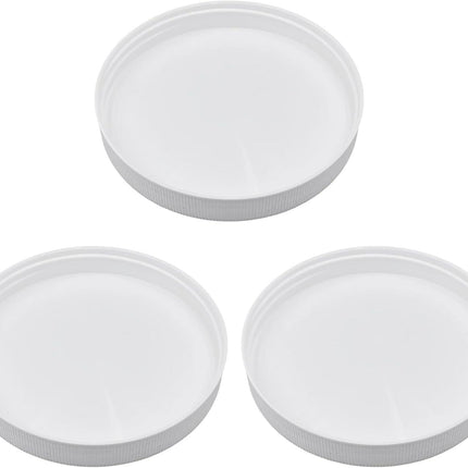 3 Pcs | 110/400 Plastic Replacement Lids | 4.33 inch Caps w/Leak Proof Liner | For Large Glass or Plastic Wide Mouth Jar， Food-Grade Storage Caps for Canning Jars.