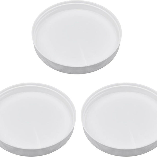 3 Pcs | 110/400 Plastic Replacement Lids | 4.33 inch Caps w/Leak Proof Liner | For Large Glass or Plastic Wide Mouth Jar， Food-Grade Storage Caps for Canning Jars.