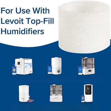 5-Pack Humidifier Replacement Filters/Wicks Compatible with LEVOIT Classic160, Dual150, Dual200S, Classic300(S), LV600S, OasisMist Series Humidifiers.