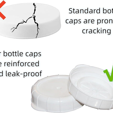 4 PCS Glass Bottle Replacement Caps with Tampered Evident Seal,48mm Diameter Bottle Lids Compatible With Stanpac & Libbey Milk Glass Bottles.Reusable,Long-Lasting and Easy to Clean Bottle Caps.