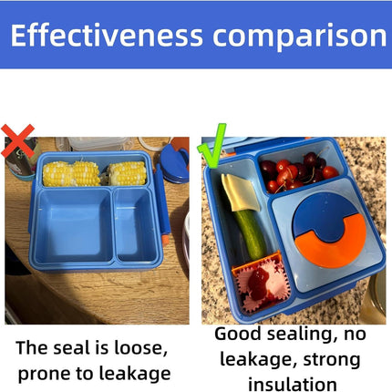 Vacuum Bottle Seal Gasket and Lid Seal Gasket Suitable For OmieBox - bento box accessories - Food-Safe Silicone Rubber (Blue) - Lunch Box NOT Included - Compatible with omie lunch box.