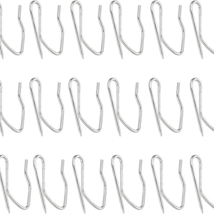 18pcs Metal Curtain Hooks, 1.2 Inch Drapery Pin and Hook for Pleated Drapes, Stainless Steel Door/Window/Shower Curtain, Silver.