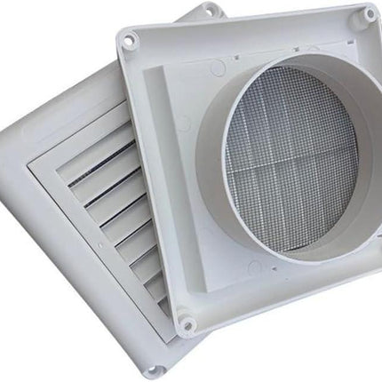4" Louvered Vent Cover Stops Birds Nesting for Outside Dryer Exhaust Air Vent Cover with 4 Screws for Easy Installation.