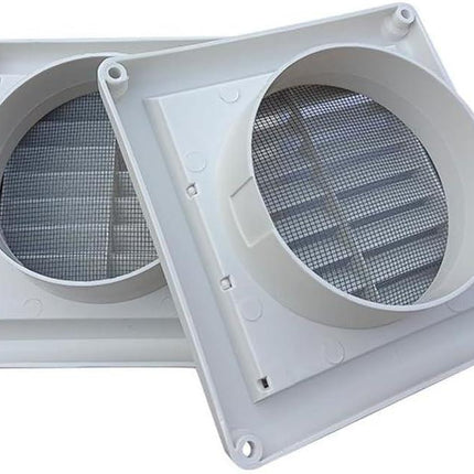 4" Louvered Vent Cover Stops Birds Nesting for Outside Dryer Exhaust Air Vent Cover with 4 Screws for Easy Installation.
