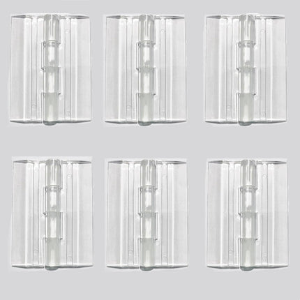 6 Pcs Acrylic Hinges Self Adhesive Clear Small Hinges Plastic Transparent Continuous Piano Hinge Folding Hinge Tools for Cabinet Drawer Furniture DIY Display Stand 45x35 mm.
