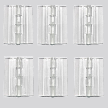 6 Pcs Acrylic Hinges Self Adhesive Clear Small Hinges Plastic Transparent Continuous Piano Hinge Folding Hinge Tools for Cabinet Drawer Furniture DIY Display Stand 45x35 mm.