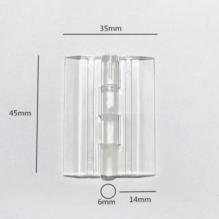 6 Pcs Acrylic Hinges Self Adhesive Clear Small Hinges Plastic Transparent Continuous Piano Hinge Folding Hinge Tools for Cabinet Drawer Furniture DIY Display Stand 45x35 mm.