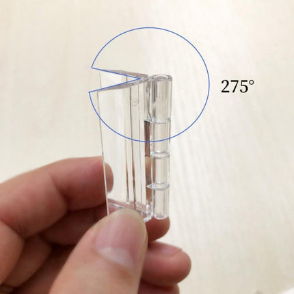 6 Pcs Acrylic Hinges Self Adhesive Clear Small Hinges Plastic Transparent Continuous Piano Hinge Folding Hinge Tools for Cabinet Drawer Furniture DIY Display Stand 45x35 mm.