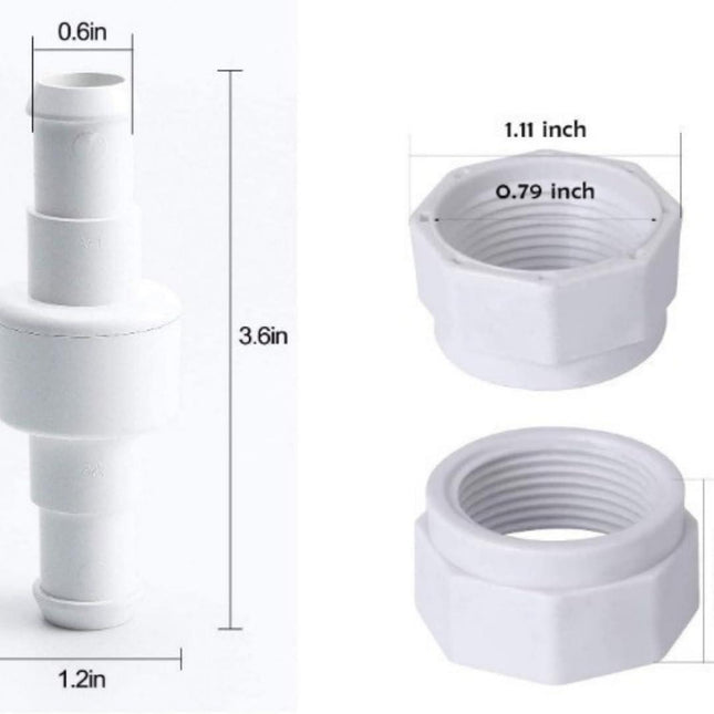 280, 380, 180 Pool Cleaner Hose Swivel D20 and Hose Nut D15 Combo Kit Replacement Suitable for Zodiac Polaris 280, 380, 180 Pool Cleaners (1 Pack).