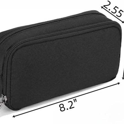 Pencil Case Large Capacity Pencil Pouch Aesthetic Pen Bag Office Stationery Organizer Simple Durable Multifunctional Pencil Bag for Adults - Black.
