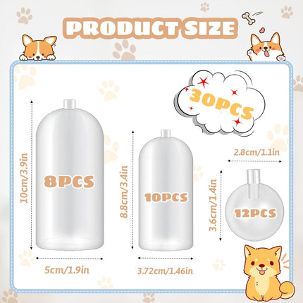 30 Pack Replacement Squeakers for Dog Toys, Plastic Dog Toy Squeakers Repair Squeaky Dog Toys DIY Toy Accessories Pet Squeaker Insert Replacement Cat Dog Toys （3 Models）.