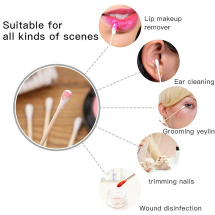 200PCS Cotten Swab Applicators, 6 Inch Long Wooden Cotton Swabs - Cleaning Gun Sterile Medical Q Sticks Tips Applicator With Wood Handle - Makeup & Ear Cleaner Remover Tools - For Ceramics, Jewelry.