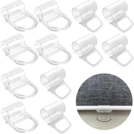 12 Pack Roller Shades Pull Down Clips Cordless Pleated Window Shades Handle Window Shade Pulls Blinds Shades Lifting Transparent Handle Window Shades Clamp for Home Rolling Curtain Accessories.