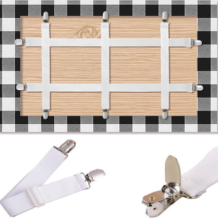 Table Cloth Holder Clips Hidden Strap 5 Pack, Adjustable Elasticity Picnic Tablecloth Clip Indoor Outdoor Large Clamp for Thick Tables Bench Cover Party Restaurant Camping RV Essential Accessories.