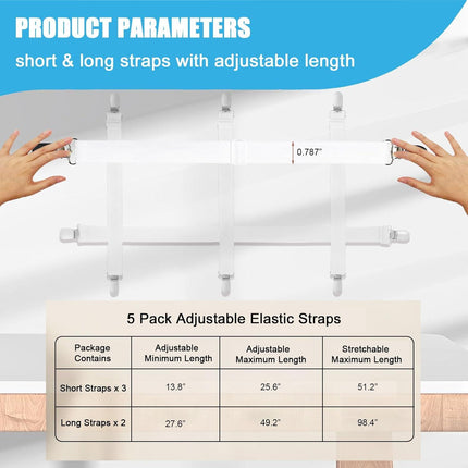 Table Cloth Holder Clips Hidden Strap 5 Pack, Adjustable Elasticity Picnic Tablecloth Clip Indoor Outdoor Large Clamp for Thick Tables Bench Cover Party Restaurant Camping RV Essential Accessories.