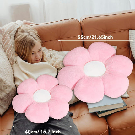 Green Flower Pillow-Daisy Pillows Decorative Throw Pillows,15.7In Cute Flower Shaped Pillow for Bed & Classroom, Fun Throw Pillows Floor Cushions for Home Sofa Chair Couch Decor.