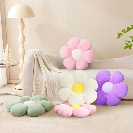 Green Flower Pillow-Daisy Pillows Decorative Throw Pillows,15.7In Cute Flower Shaped Pillow for Bed & Classroom, Fun Throw Pillows Floor Cushions for Home Sofa Chair Couch Decor.