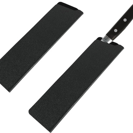 2 Pcs Knife Covers or Sleeves 8" x 2.2" Knife Edge Guard Universal Waterproof Kitchen Knife Sheath, Chef Knife Sheath, Plastic Knife Cover for Kitchen Knives, Black.