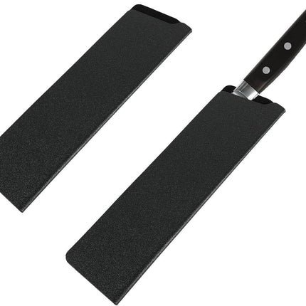 2 Pcs Knife Covers or Sleeves 8" x 2.2" Knife Edge Guard Universal Waterproof Kitchen Knife Sheath, Chef Knife Sheath, Plastic Knife Cover for Kitchen Knives, Black.