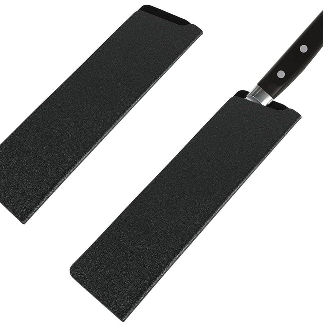 2 Pcs Knife Covers or Sleeves 8" x 2.2" Knife Edge Guard Universal Waterproof Kitchen Knife Sheath, Chef Knife Sheath, Plastic Knife Cover for Kitchen Knives, Black.