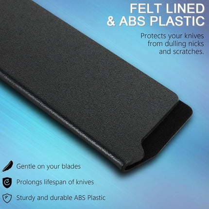 2 Pcs Knife Covers or Sleeves 8" x 2.2" Knife Edge Guard Universal Waterproof Kitchen Knife Sheath, Chef Knife Sheath, Plastic Knife Cover for Kitchen Knives, Black.