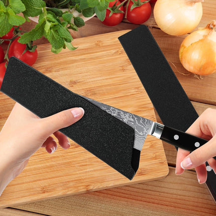 2 Pcs Knife Covers or Sleeves 8" x 2.2" Knife Edge Guard Universal Waterproof Kitchen Knife Sheath, Chef Knife Sheath, Plastic Knife Cover for Kitchen Knives, Black.