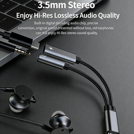 Samsung Galaxy S25 Headphone Adapter, USB C to AUX Mic Jack with PD 60W Fast Charging for Stereo, Earphones, Compatible with Samsung Galaxy S25/S25+/S25 Ultra/S24/S24+, Google Pixel 8/7.