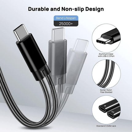 USB C Splitter, Dual USB C Headphones and Charger Adapter with PD 60W Fast Charging for iPhone 16/16Pro/16Pro Max, Pixel 8 7 6XL,Samsung Galaxy S25 S24 S23 S22+ Note 20 and More.