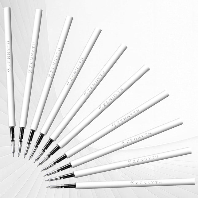 Gel Pen Refills 0.5 for Click pens with Spring, Quick Drying Ink Pen Refills Black Smooth Writing pens for Journaling (0.5 MM Fine Tip, Pack of 10).