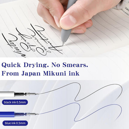 Gel Pen Refills 0.5 for Click pens with Spring, Quick Drying Ink Pen Refills Black Smooth Writing pens for Journaling (0.5 MM Fine Tip, Pack of 10).