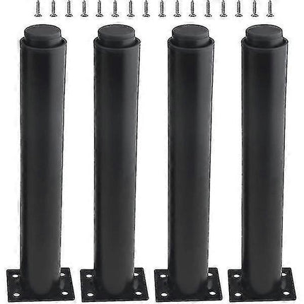 (25-42cm, black) Set of 4 strong adjustable metal furniture legs-YuJia.