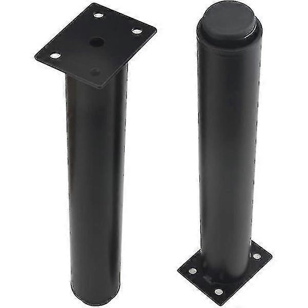 (25-42cm, black) Set of 4 strong adjustable metal furniture legs-YuJia.