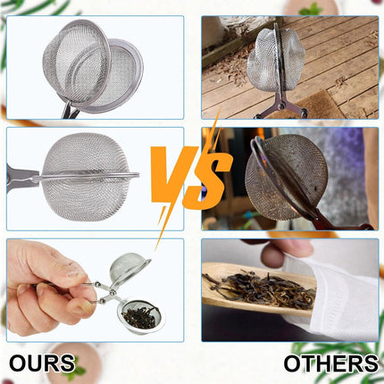 Tea Strainers for Loose Tea, 4 Pack Tea Infuser with Handle Fine Mesh Tea Ball Filter Tea Diffusers Steeper for Loose Leaf Tea, Spices, Seasonings.