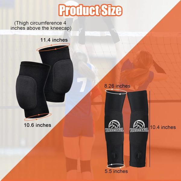Volleyball Knee Pads and Arm Guards with Thumb Holes High Protection Plate for Women Teenage Girls Training Equipment.