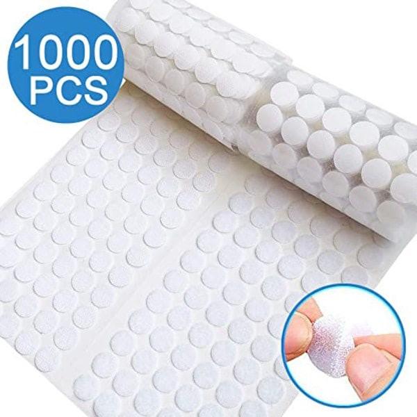 Velcro 10mm Round Self Adhesive 1000pcs White Nylon Silent Hook and Loop Fasteners for Kids Early Education.