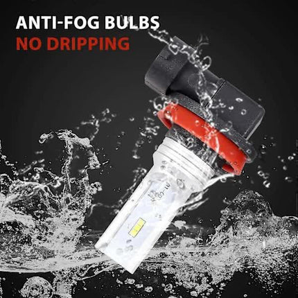 H8 H11 H16 LED Fog Light Bulb CSP-Y11 Cool White 6500K 2-Pack.
