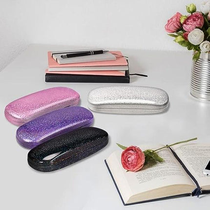 (4 pcs) Glasses Case, Unisex Hard Shell Glasses Case Protect.