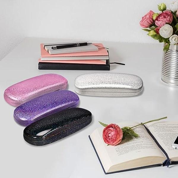 (4 pcs) Glasses Case, Unisex Hard Shell Glasses Case Protect.
