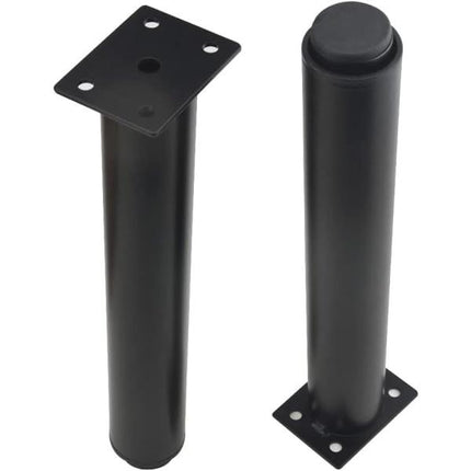 (25-42 cm, black) Set of 4 sturdy adjustable metal furniture legs.