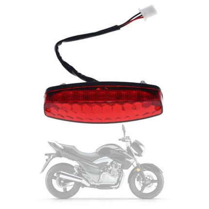Motorcycle Tail Light Brake Light 12V Red Compatible with ATV Off-Road Motorcycle.