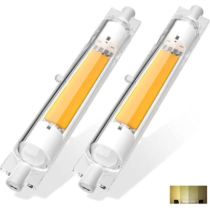 2 Pcs R7s 118mm 30W Dimmable LED Bulb Warm White 3000K Flicker Free.