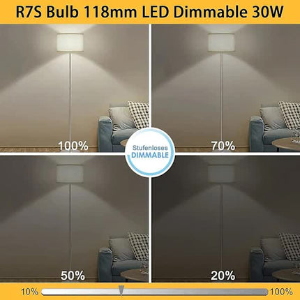 2 Pcs R7s 118mm 30W Dimmable LED Bulb Warm White 3000K Flicker Free.