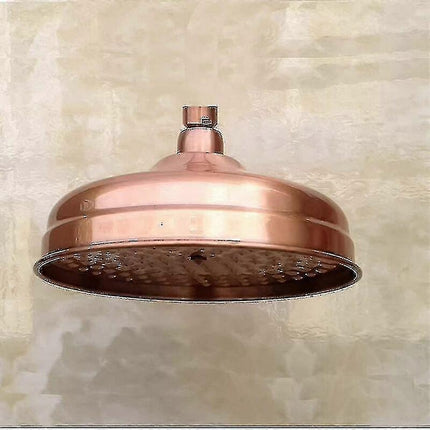 Copper High Pressure Rain Shower Head 20cm 8 Inch Adjustable Angle Fixed Mount Gold.