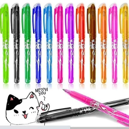 Erasable Gel Ink Pens 12 Pack Precise Writing Compatible with Popular Brands.