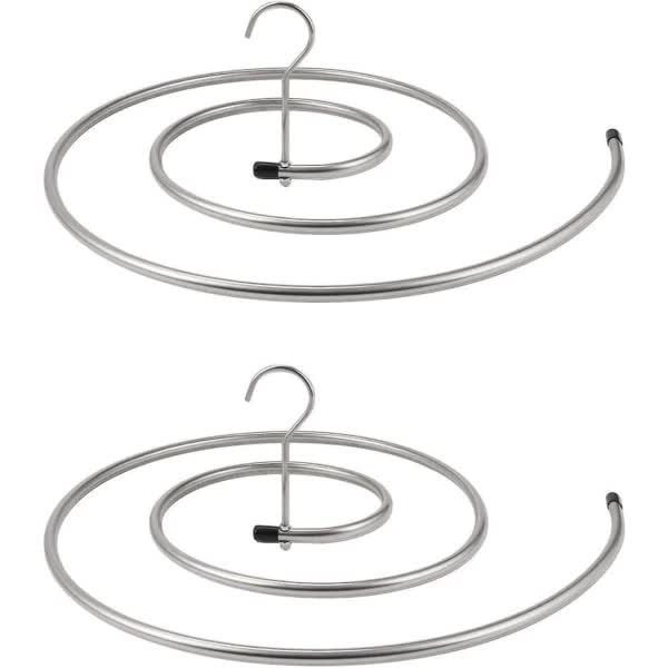 Stainless Steel Spiral Laundry Hanger for Blankets Sheets Curtains 2 Pcs Silver Clothes Drying Rack.