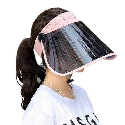 Visor Hat with HD Polarized Lenses UV Protection Adjustable Sweatband for Outdoor Golf Beach Pink.