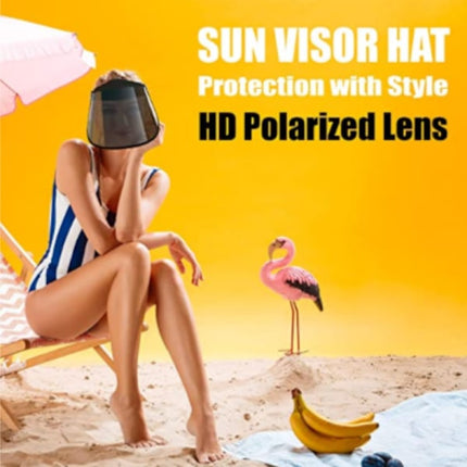 Visor Hat with HD Polarized Lenses UV Protection Adjustable Sweatband for Outdoor Golf Beach Pink.