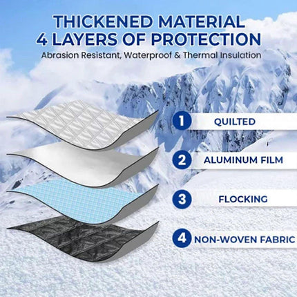 Vehicle Windshield Snow Cover with Magnetic Attachment 140x94cm Frost Ice UV Protection Easy Installation Fits Most Cars.