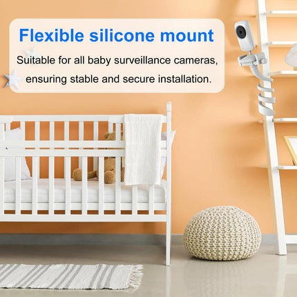 Flexible White Silicone Universal Baby Monitor Holder Tripod.