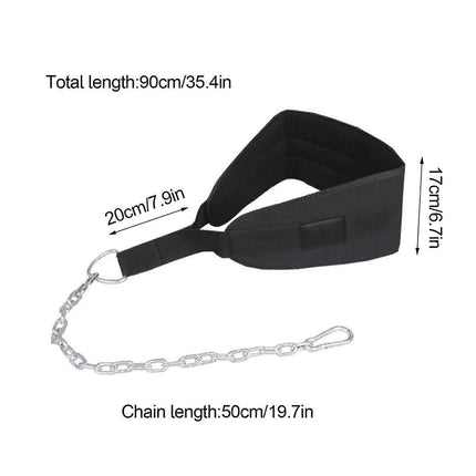 Seektop Weighted Pull Up Dip Belt with Chain 100kg Capacity Black Eva Material Home Gym Strength Training Waist Belt.